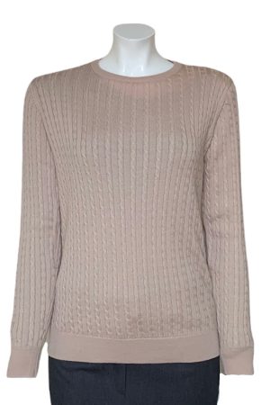 Castle Knitwear Oatmeal Baby Cable Round Neck|Castle Knitwear|Irish Handcrafts 1