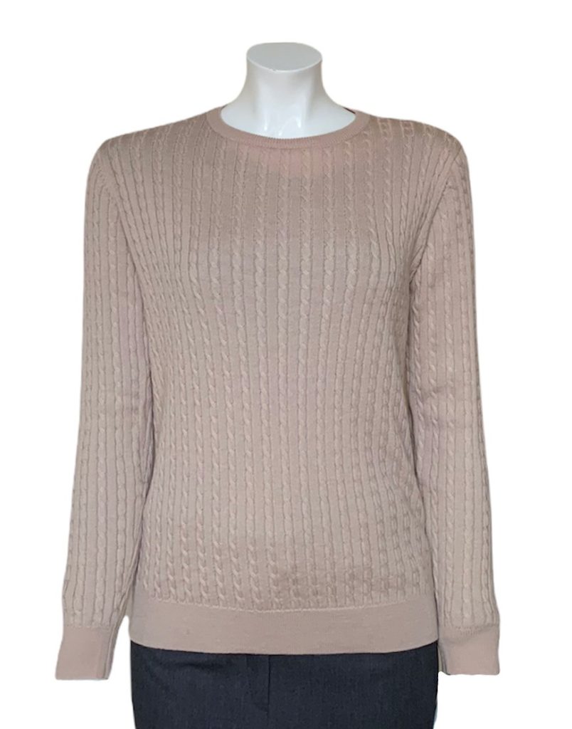 Castle Knitwear Oatmeal Baby Cable Round Neck|Castle Knitwear|Irish Handcrafts 1
