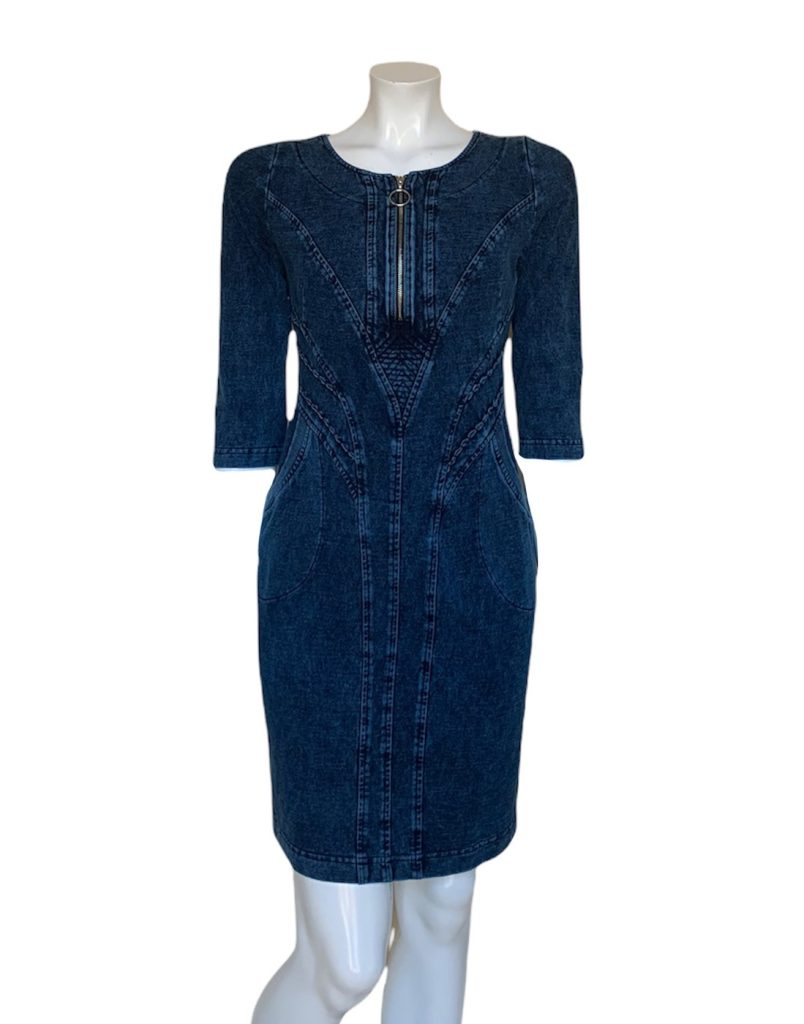Denim Half Zip Dress|Denim Fashion Collection|Irish Handcrafts 1