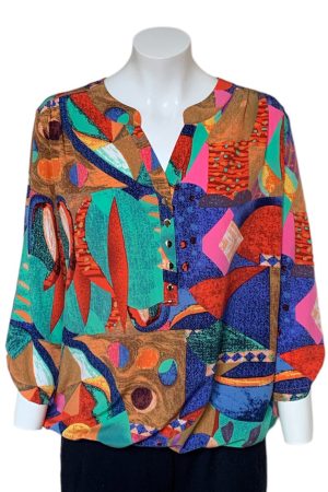 Eve Abstract Print Overblouse