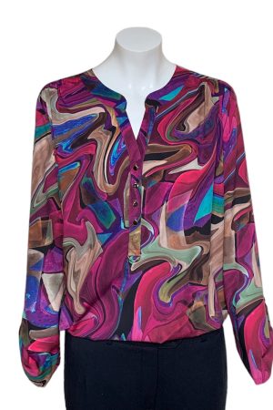 Eve Wavy Print Overblouse