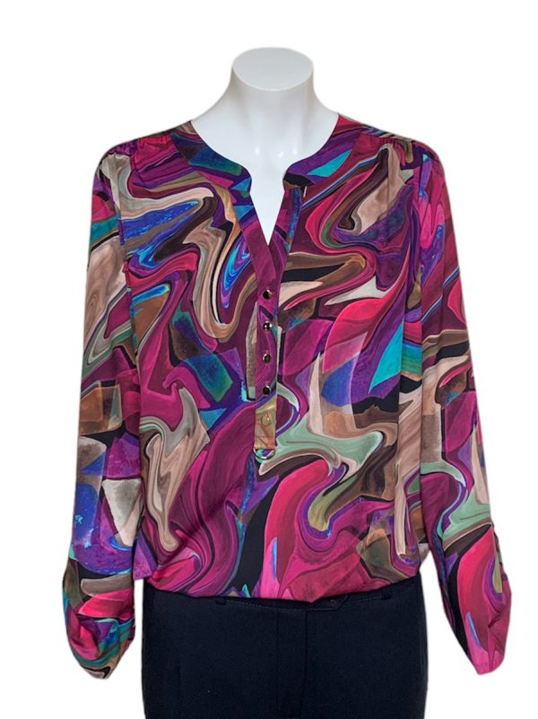 Eve Wavy Print Overblouse