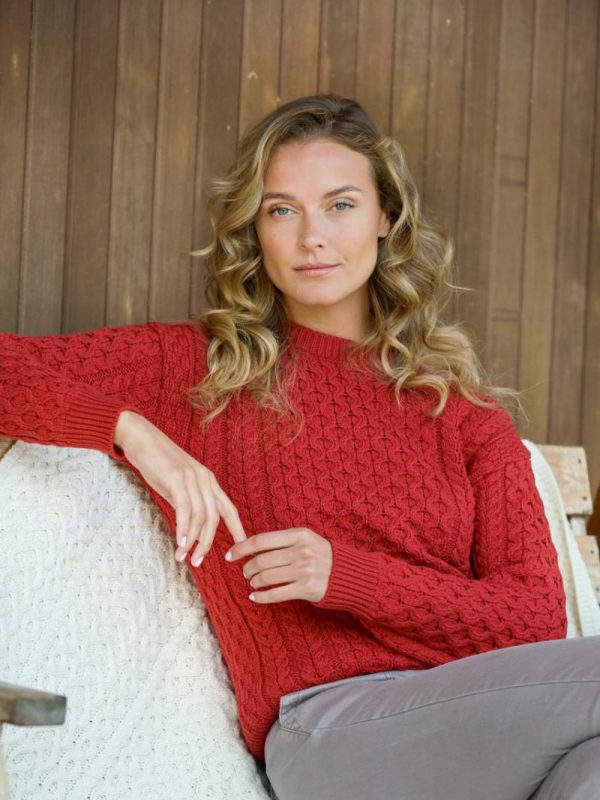 Aran Merino Crew Neck Sweater