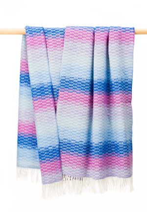 Merino Wool Cashmere Throw Blue Lavender Purple REF 1450