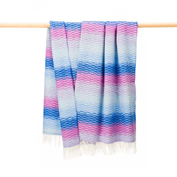Merino Wool Cashmere Throw Blue Lavender Purple REF 1450