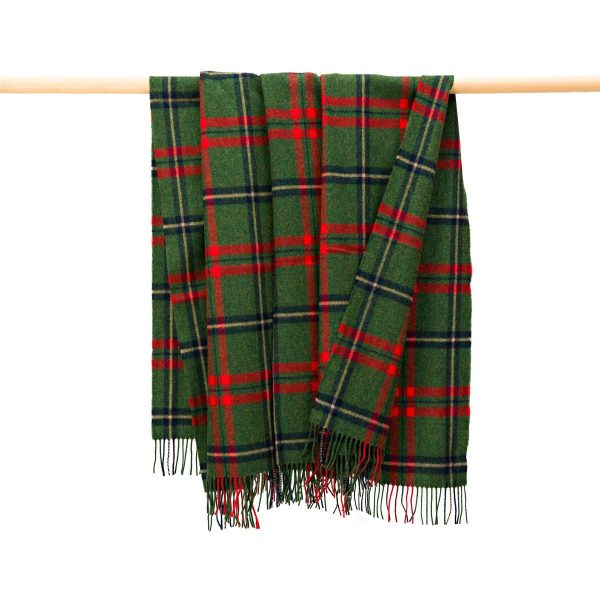Large Wool Blanket In Green Red Navy Blue Check REF 654