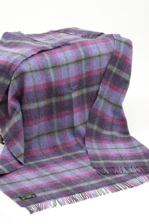 Large Wool in Purple Pink and Green Tartan REF LW188