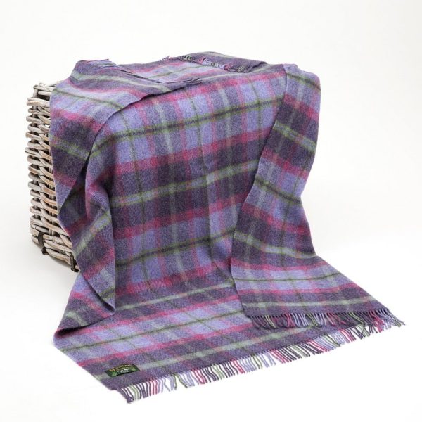 Large Wool in Purple Pink and Green Tartan REF LW188