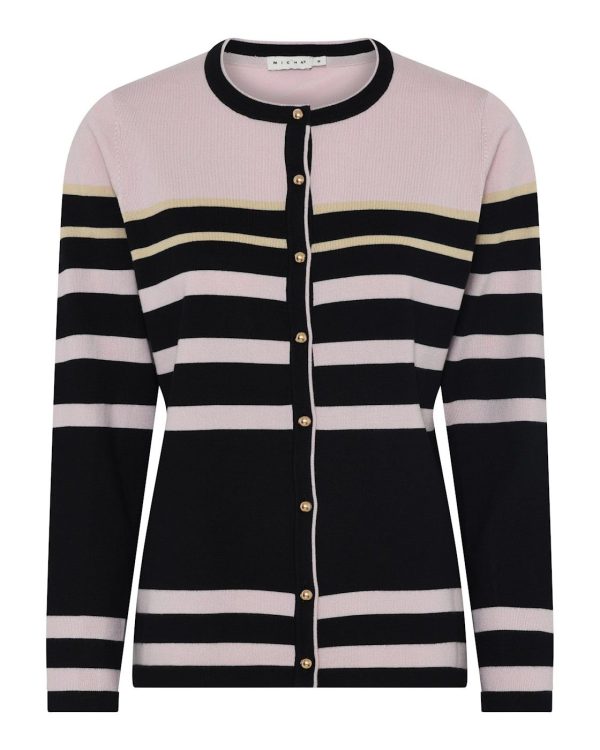 Micha Striped Button Up Cardigan