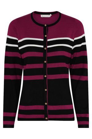 Micha Striped Button Up Cardigan