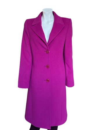 Christina Felix Wool & Cashmere Coat in Fucia