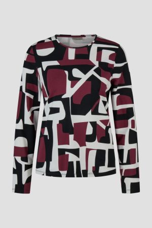 Long Sleeve Abstract Print Top