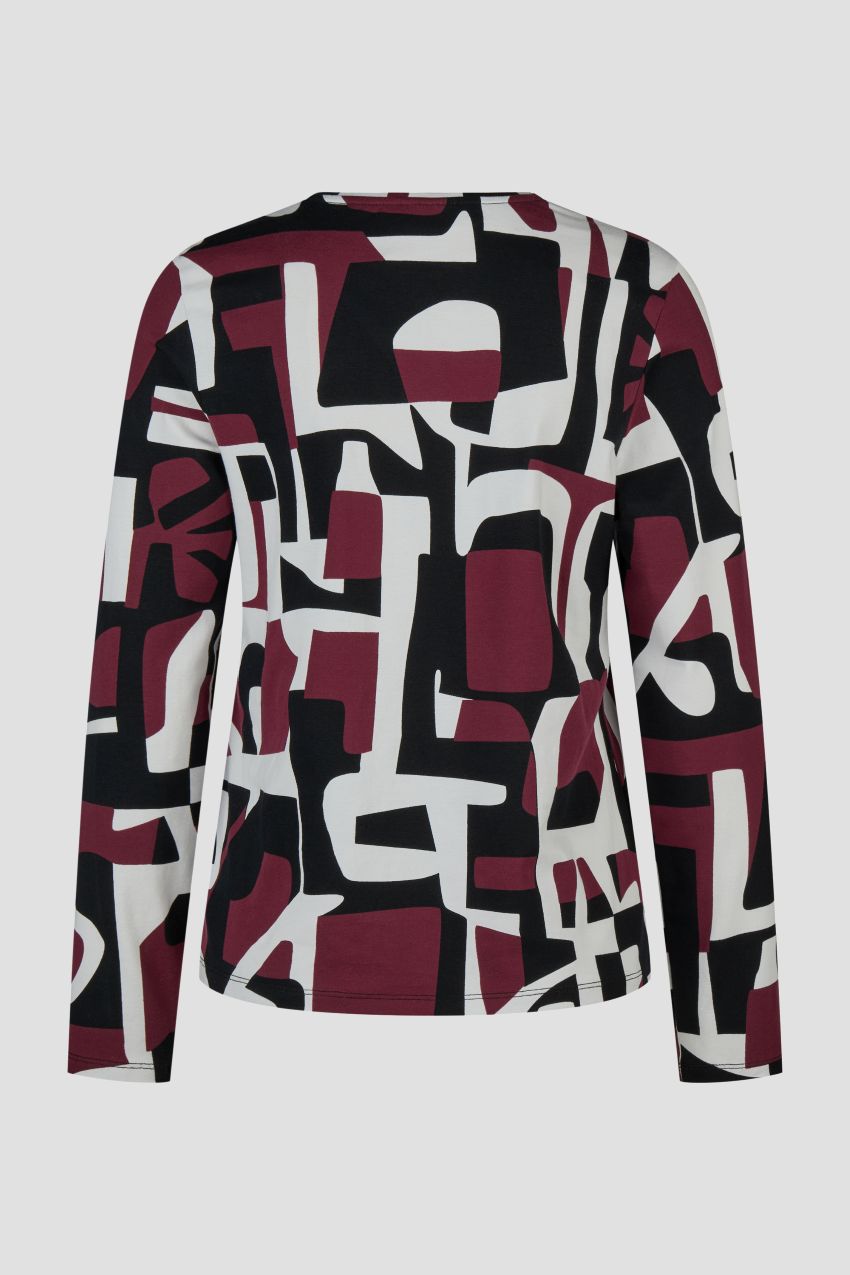 Long Sleeve Abstract Print Top