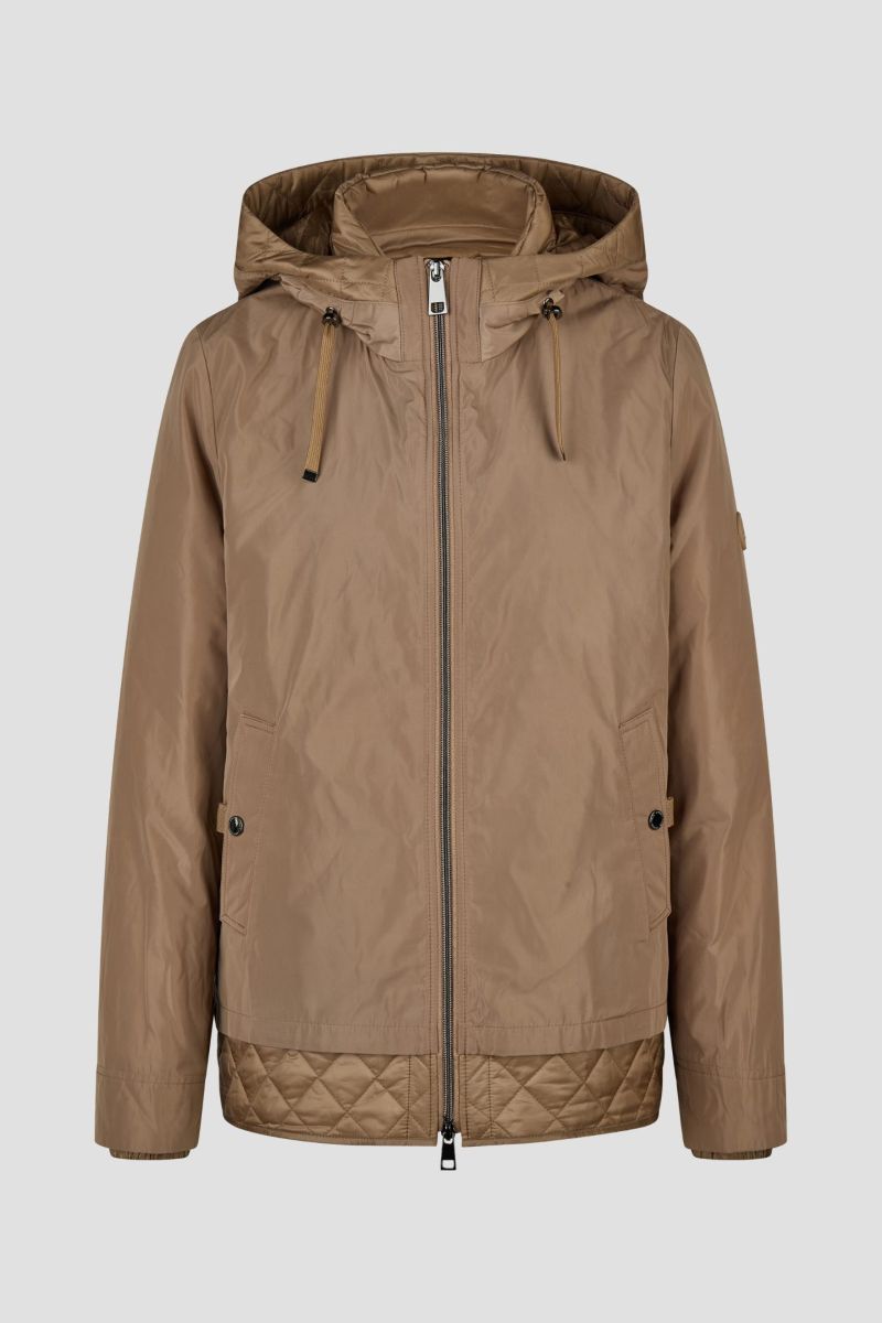Barbara Lebek Women's Caramel Hooded Zip-Up Jacket | 10350062
